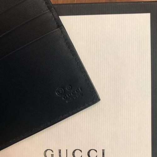 Gucci Portafoglio da Uomo in pelle Blu fantasia Microguccissima