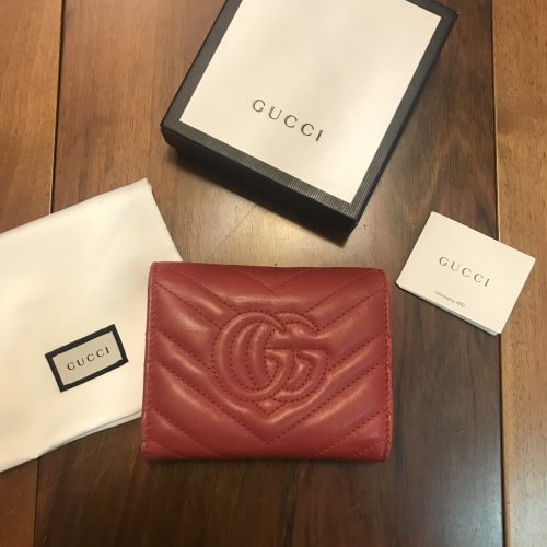 Gucci Portafoglio Marmont in Pelle Rossa